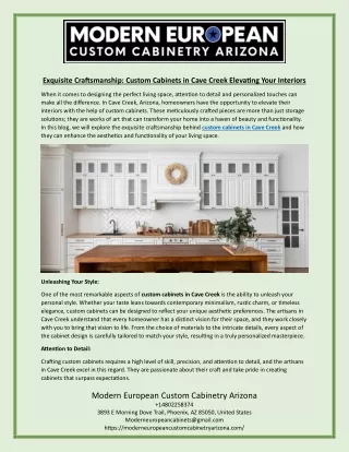 Exquisite Craftsmanship Custom Cabinets in Cave Creek Elevating Your Interiors