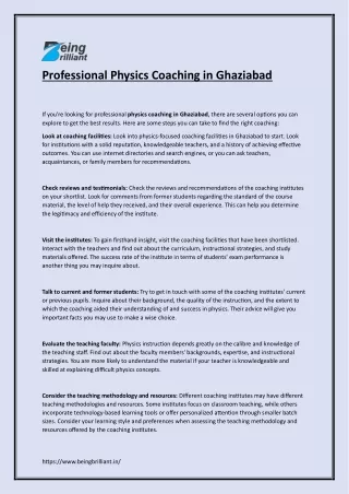 Professional Physics Coaching in Ghaziabad