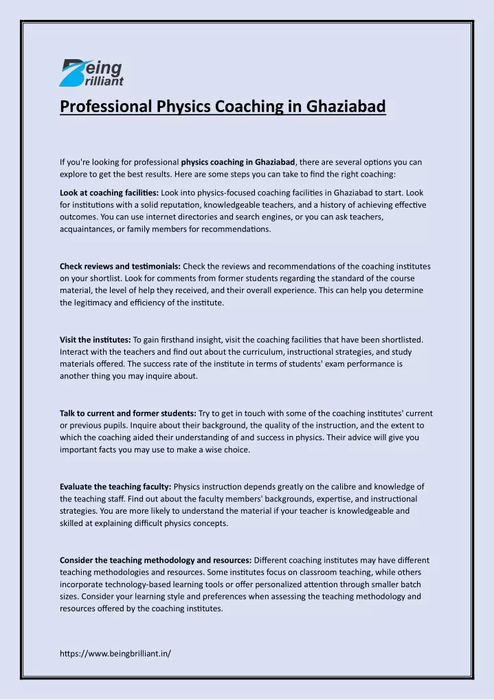 professional physics coaching in ghaziabad