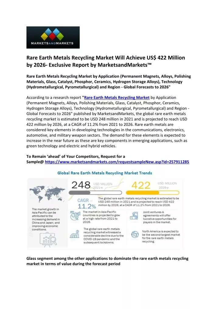 rare earth metals recycling market will achieve