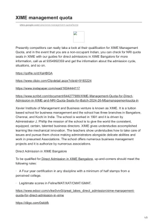 xime management quota