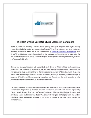 the best online carnatic music classes