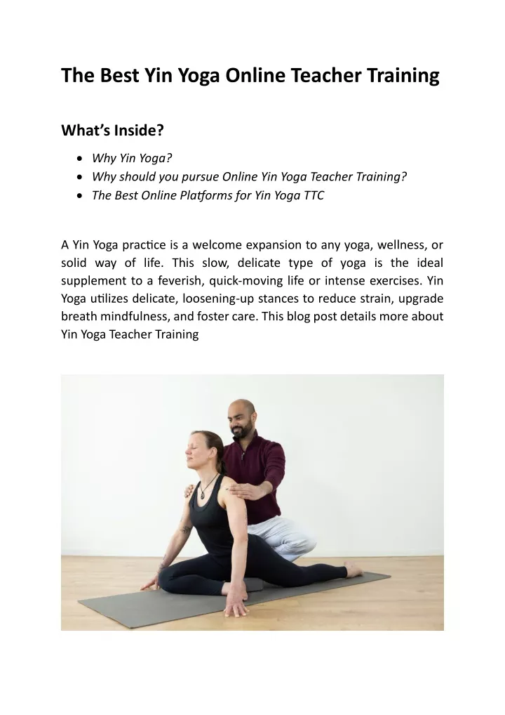 the best yin yoga online teacher training