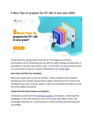 6 best tips to prepare for iit jee in one year