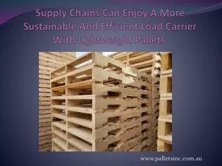 Supply Chains Can Enjoy A More Sustainable And Efficient Load Carrier With Lightweight Pallets