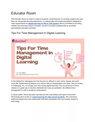 Tips for Time Management in Digital Learning