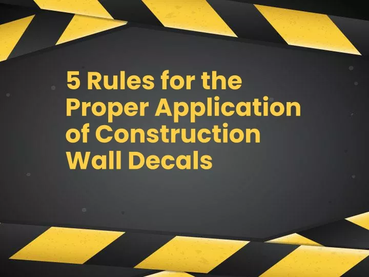 5 rules for the proper application