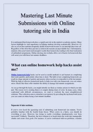 mastering last minute submissions with online