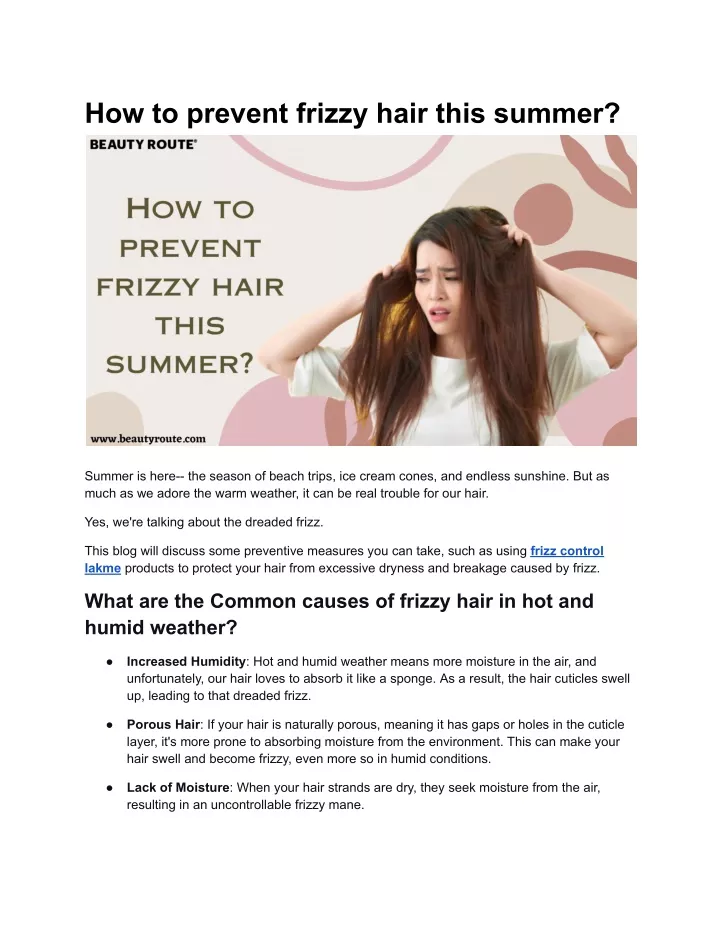 how to prevent frizzy hair this summer