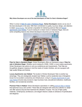 why sohan developers are one of the best