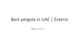 Best pergola in UAE | Exterio