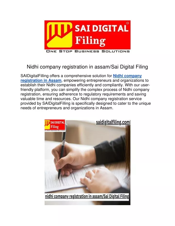 nidhi company registration in assam sai digital