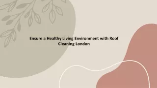 Ensure a Healthy Living Environment with Roof Cleaning London