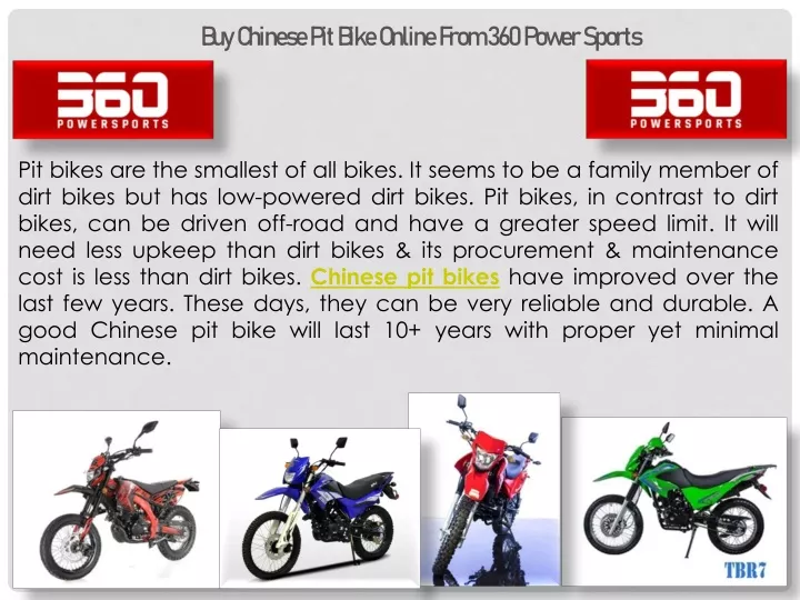 buy chinese pit bike online from 360 power sports