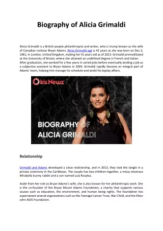 Biography of Alicia Grimaldi