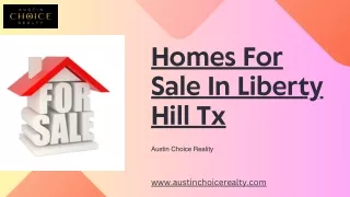 Homes For Sale In Liberty Hill Tx