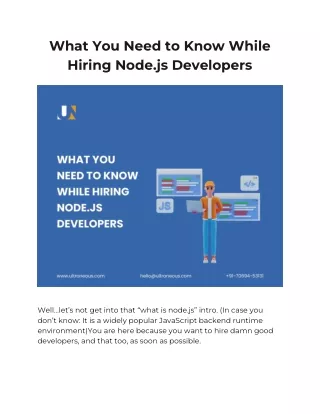what you need to know while hiring node