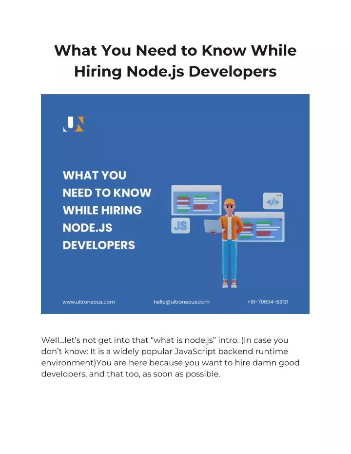 what you need to know while hiring node