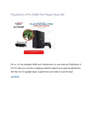 PlayStation 4 HDMI Port Repair