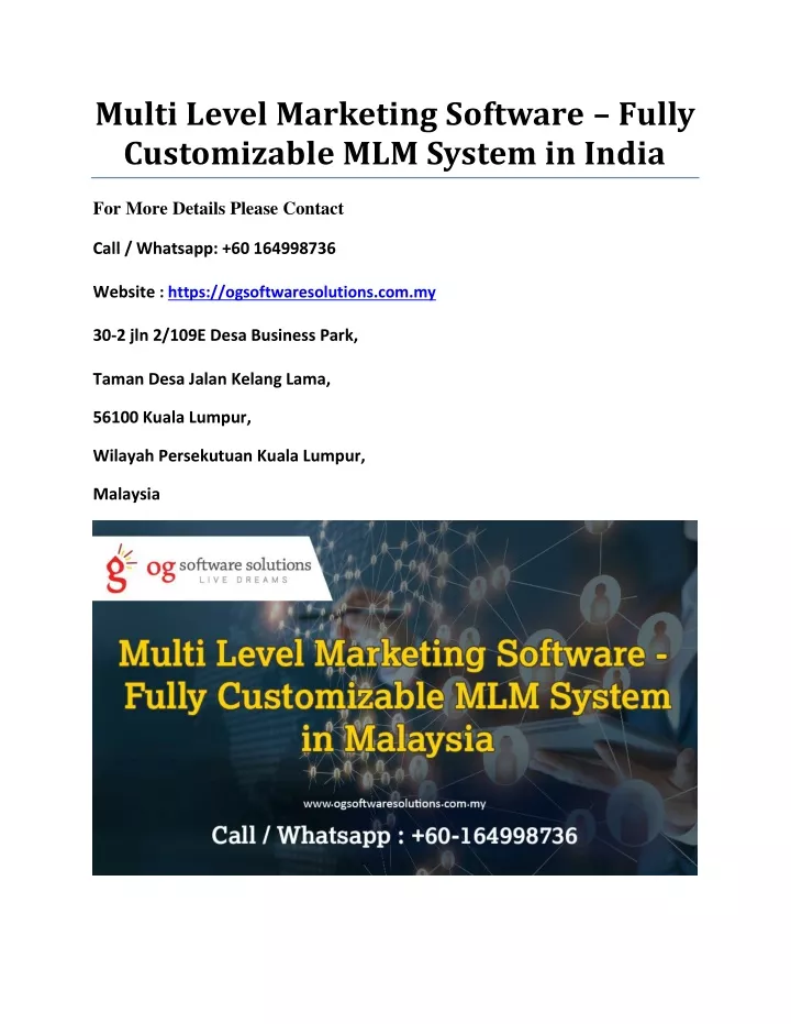 multi level marketing software fully customizable