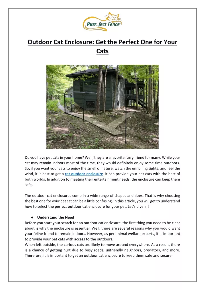 outdoor cat enclosure get the perfect