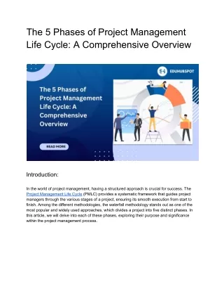 the 5 phases of project management life cycle