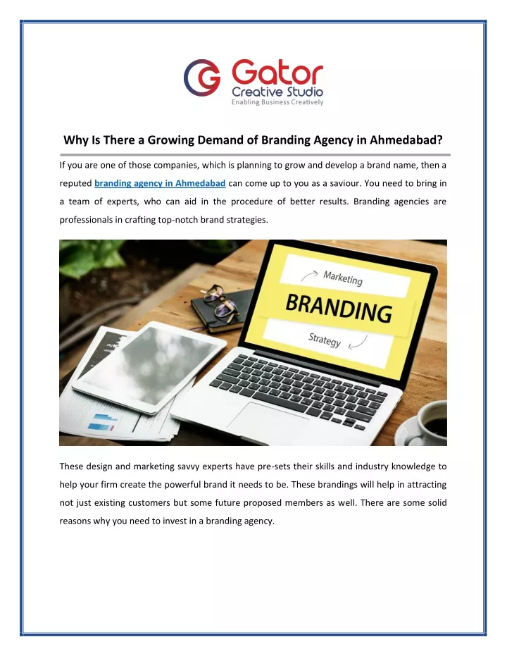 why is there a growing demand of branding agency