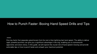 how to punch faster boxing hand speed drills and tips