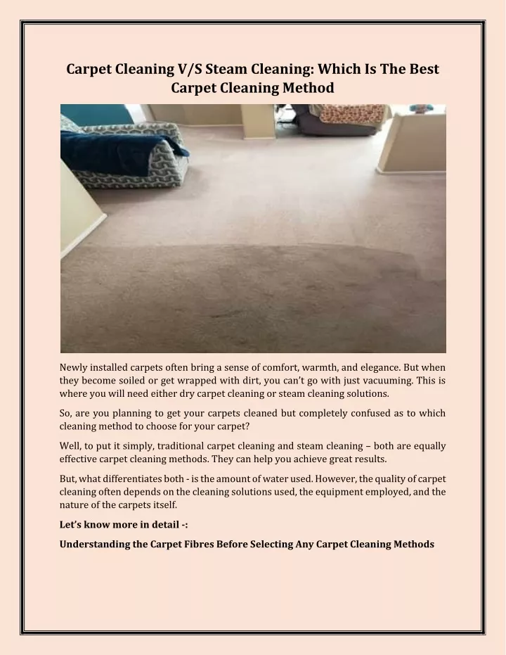 carpet cleaning v s steam cleaning which
