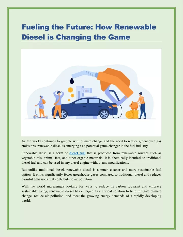 fueling the future how renewable diesel