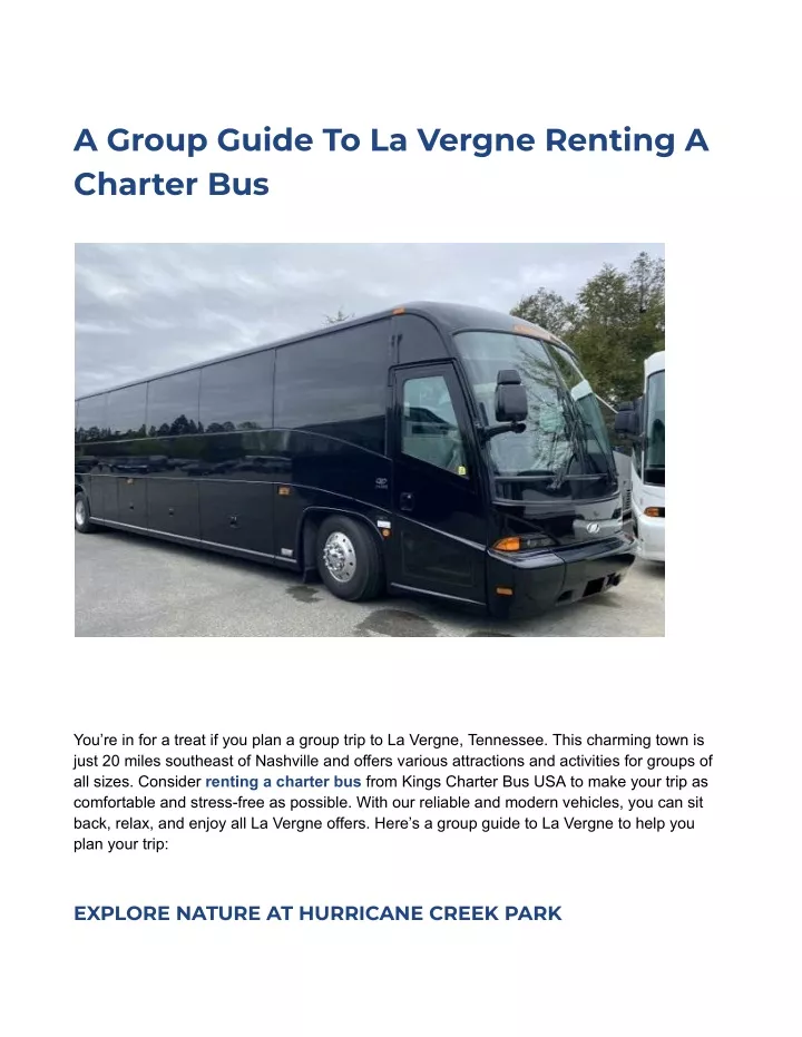 a group guide to la vergne renting a charter bus