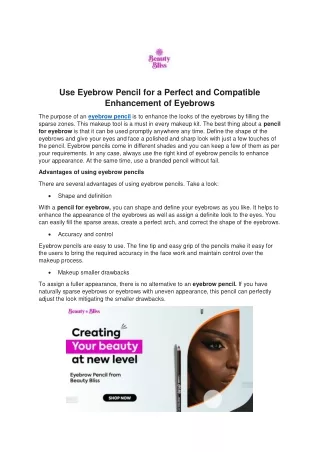 use eyebrow pencil for a perfect and compatible