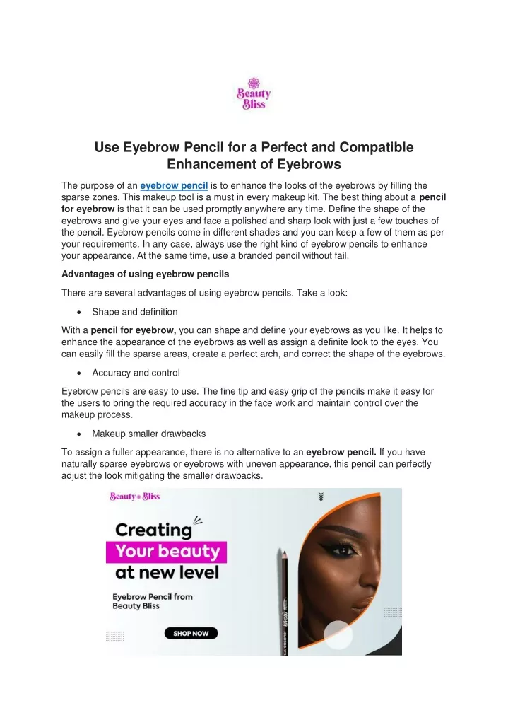 use eyebrow pencil for a perfect and compatible