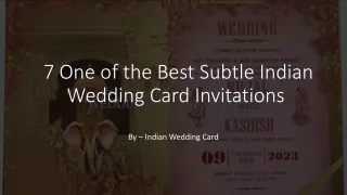 8 One of the Best Subtle Indian Wedding Card Invitations