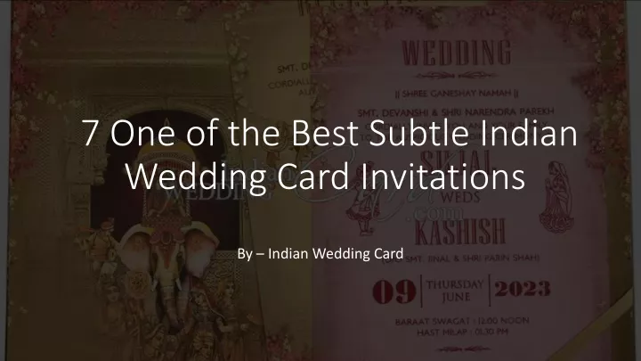 7 one of the best subtle indian wedding card invitations