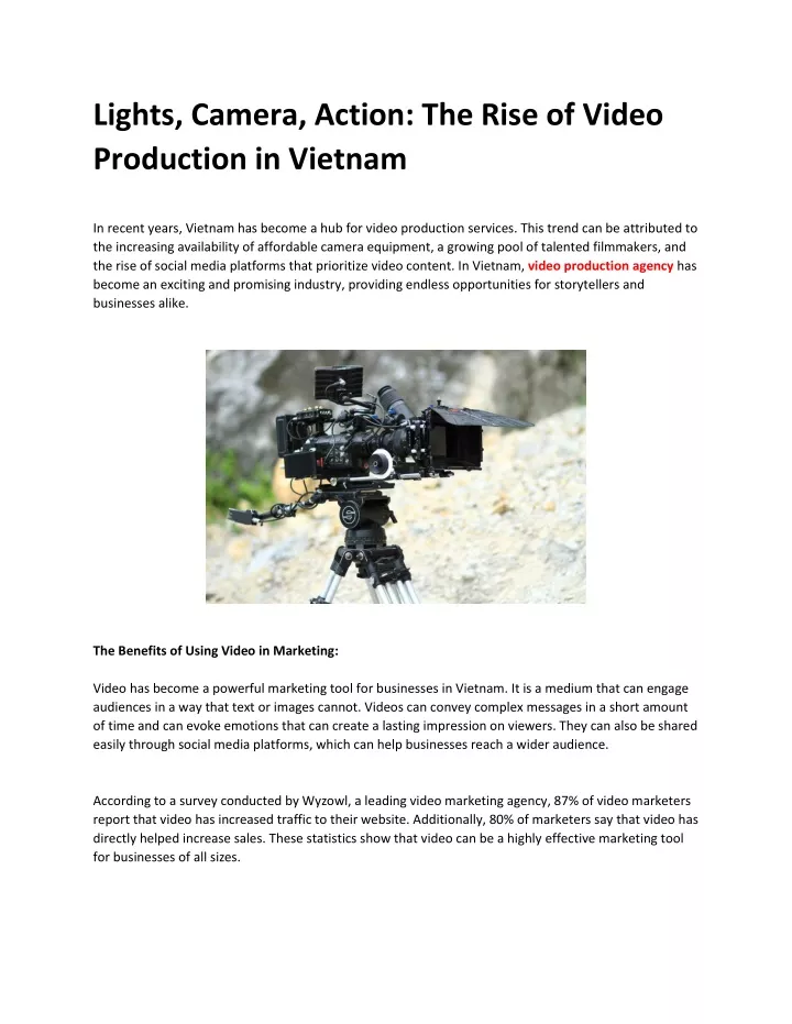 lights camera action the rise of video production