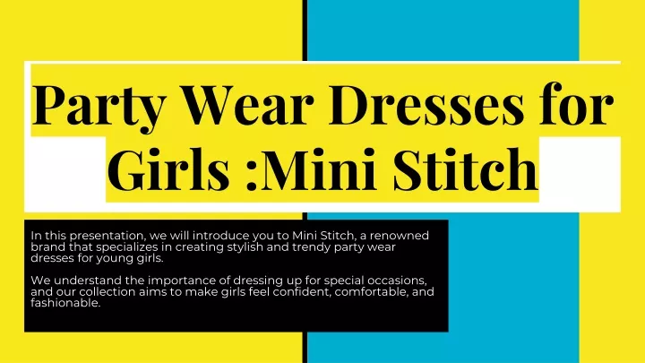 party wear dresses for girls mini stitch