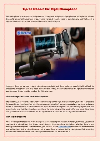 tips to choose the right microphone