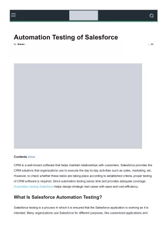 automation testing of salesforce