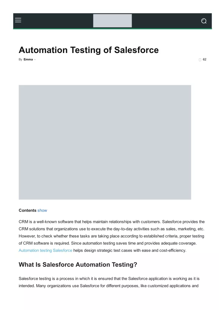 automation testing of salesforce