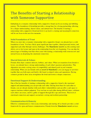 the benefits of starting a relationship with