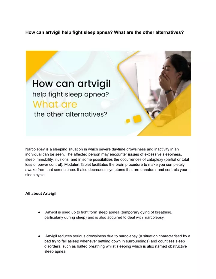 how can artvigil help fight sleep apnea what