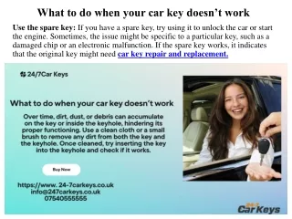 What to do when your car key doesn’t work