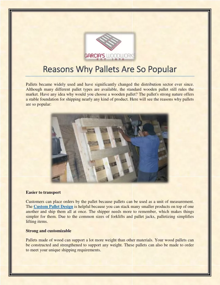 reasons why pallets are so popular reasons