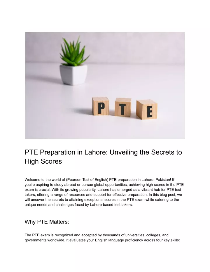 pte preparation in lahore unveiling the secrets