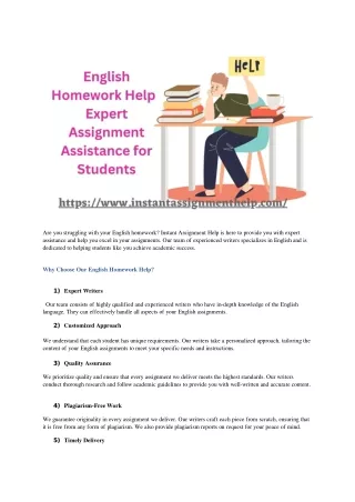 English Homework Help | Expert Assignment Assistance for Students