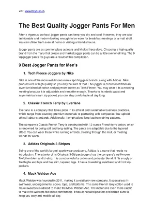 the best quality jogger pants for men