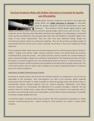 purchase products made with rubber extrusions