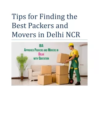 tips for finding the best packers and movers