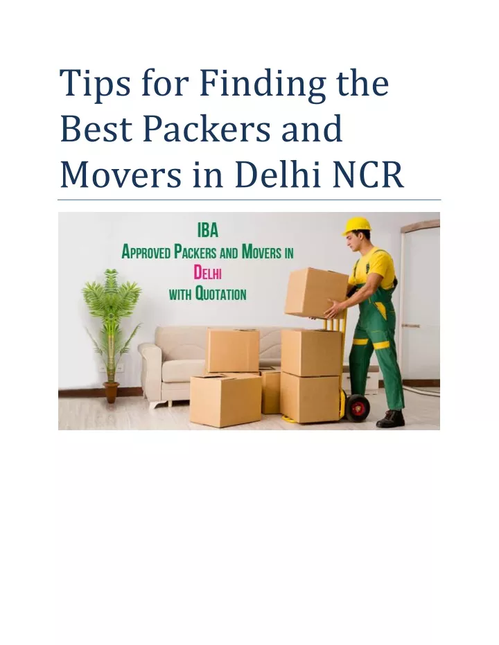 tips for finding the best packers and movers